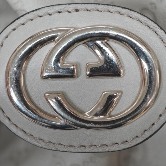 Gucci Sukey Tote Bag Shoulder GG Guccissima Leather Ivory White - Picture 9 of 9